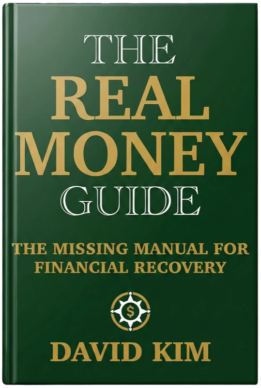 The Real Money Guide book cover - Financial recovery manual by David Kim